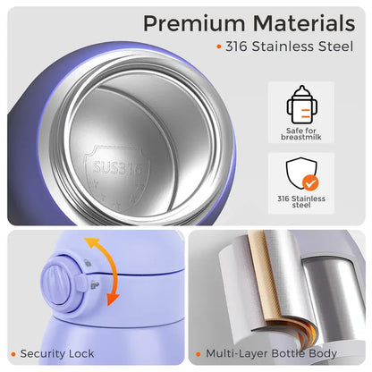 Portable Bottle Warmer for Travel, Dual Heating Modes for Breastmilk & Water On The Go,