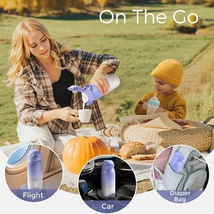 Portable Bottle Warmer for Travel, Dual Heating Modes for Breastmilk & Water On The Go,
